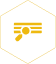 Minimal yellow hexagon icon with a hand clicking cursor representing seamless workflow orchestration