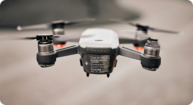 drone flying in air for aerial photography and aviation technology
