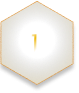 Dark gold hexagon icon with number 1 highlighting the initial software request and platform integration step