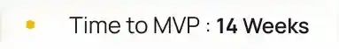 Text label showing “Time to MVP: 14 Weeks” representing project development timeline
